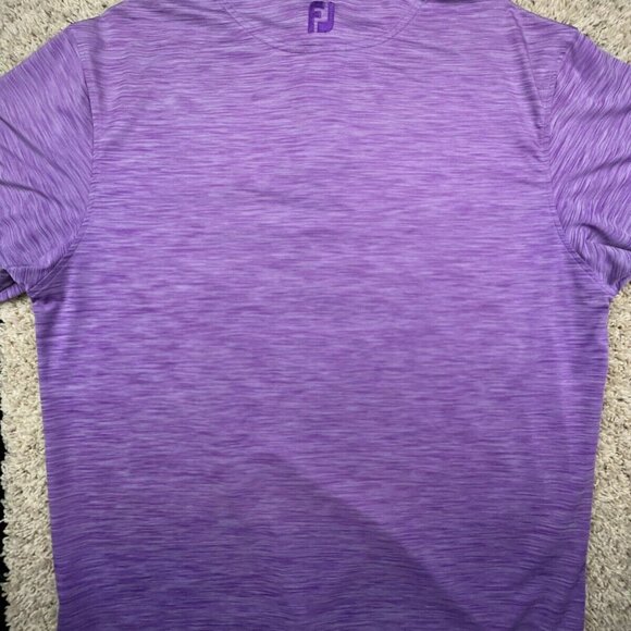 Footjoy FJ Purple Striped Polo Shirt Mens Size XL Fighting Understanding MS - Picture 9 of 9